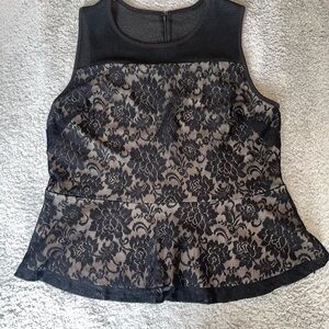 New York & Company Black Lace Tank Top